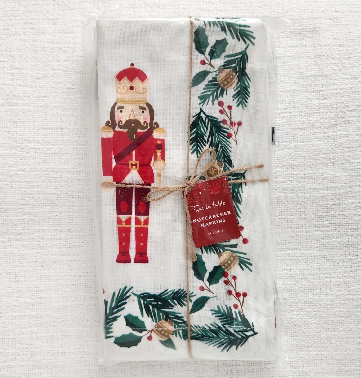 Sur La Table Nutcracker Fabric Napkins - Set of 4 Christmas Napkins - New w/ Tag