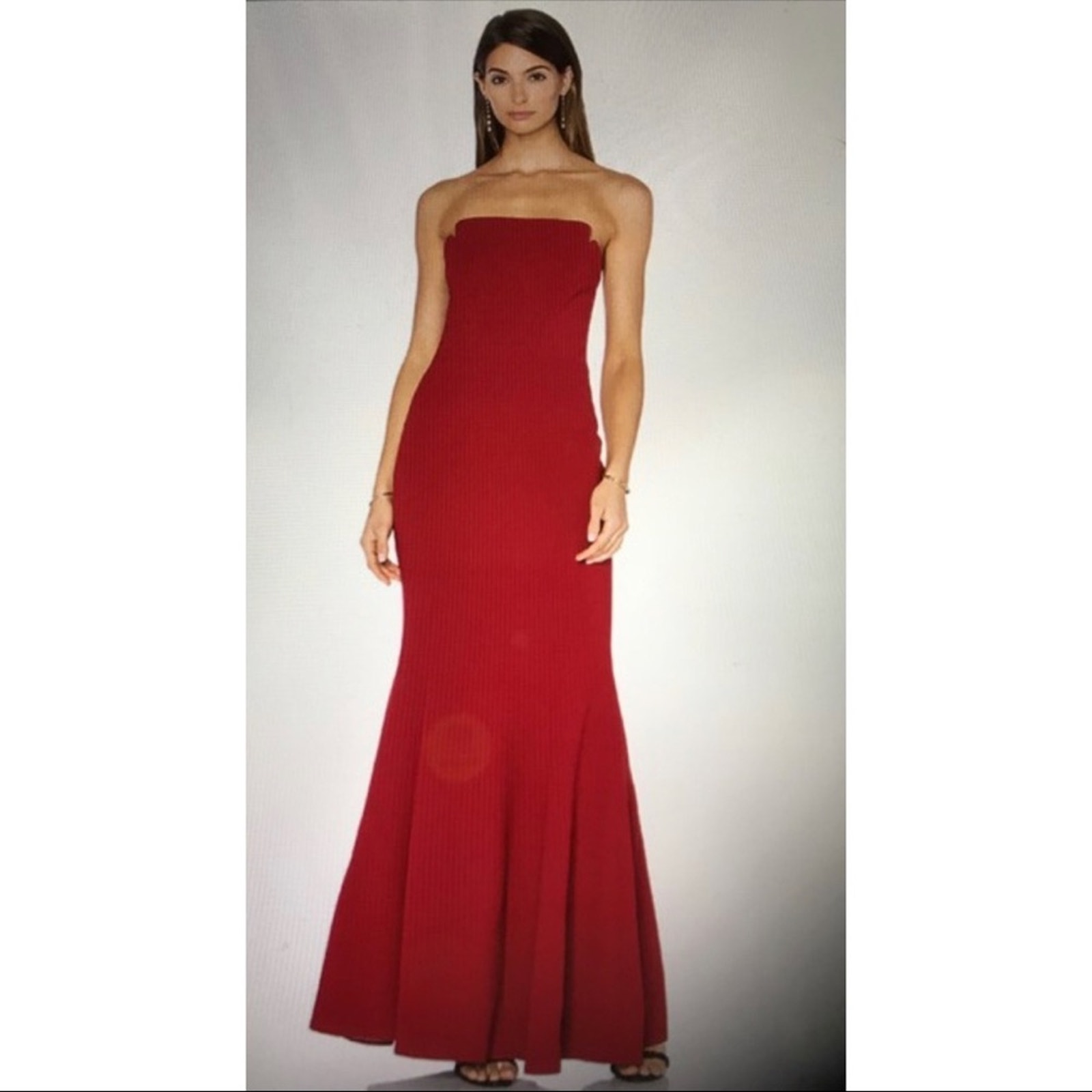 Jill Stuart Strapless Mermaid Gown Size 2 Burgundy Red