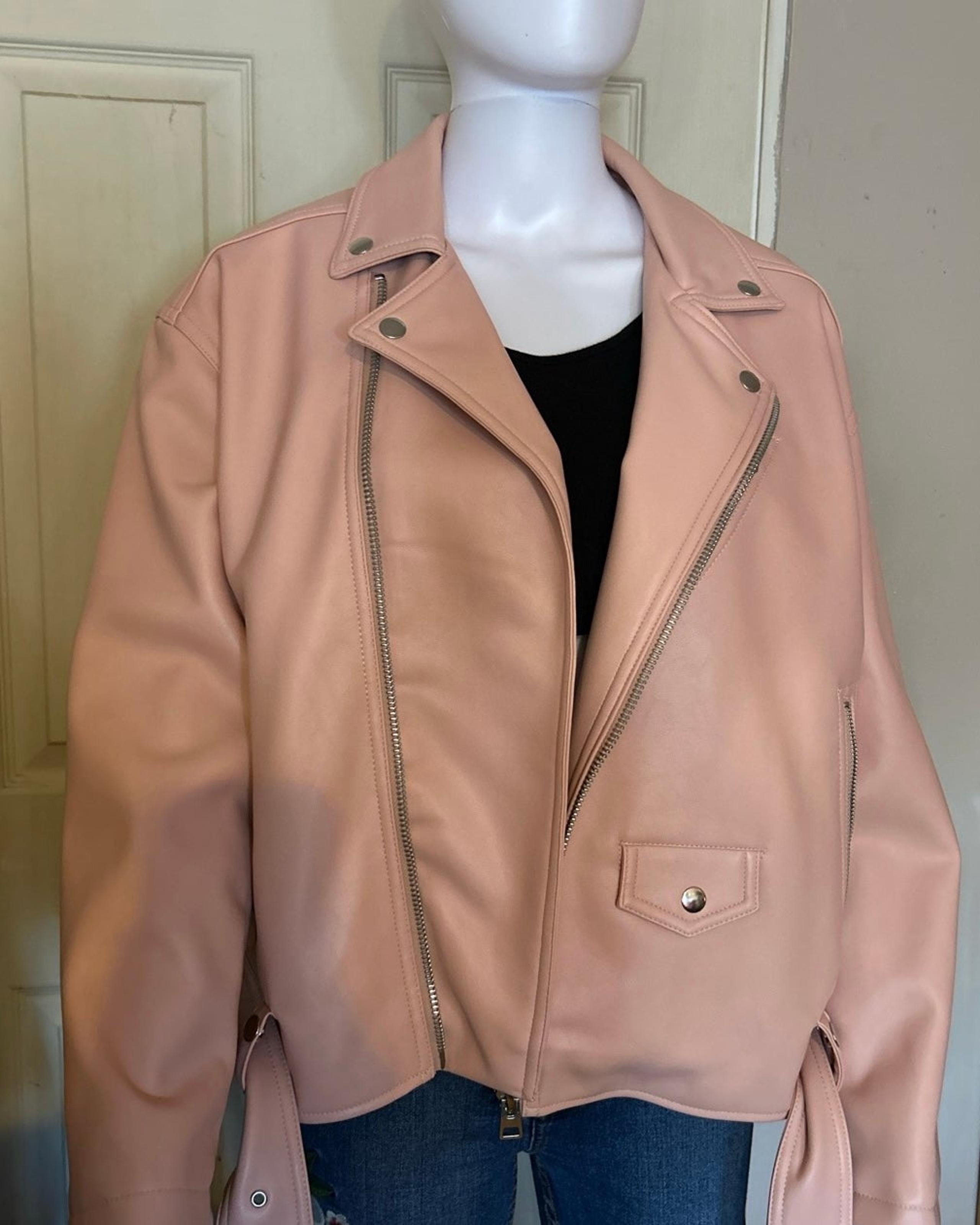 Topshop Faux Leather Motorcycle Jacket