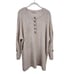 Free People Around The Clock Pullover Henley Sweater Oatmeal Oversized Size S