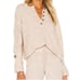 Free People Around The Clock Pullover Henley Sweater Oatmeal Oversized Size S