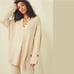 Free People Around The Clock Pullover Henley Sweater Oatmeal Oversized Size S