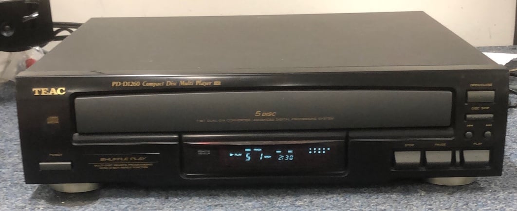 TEAC PD-D1260 CD Player 5 Disc Changer Working!