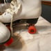Vintage roller derby skates size 10 white and pink