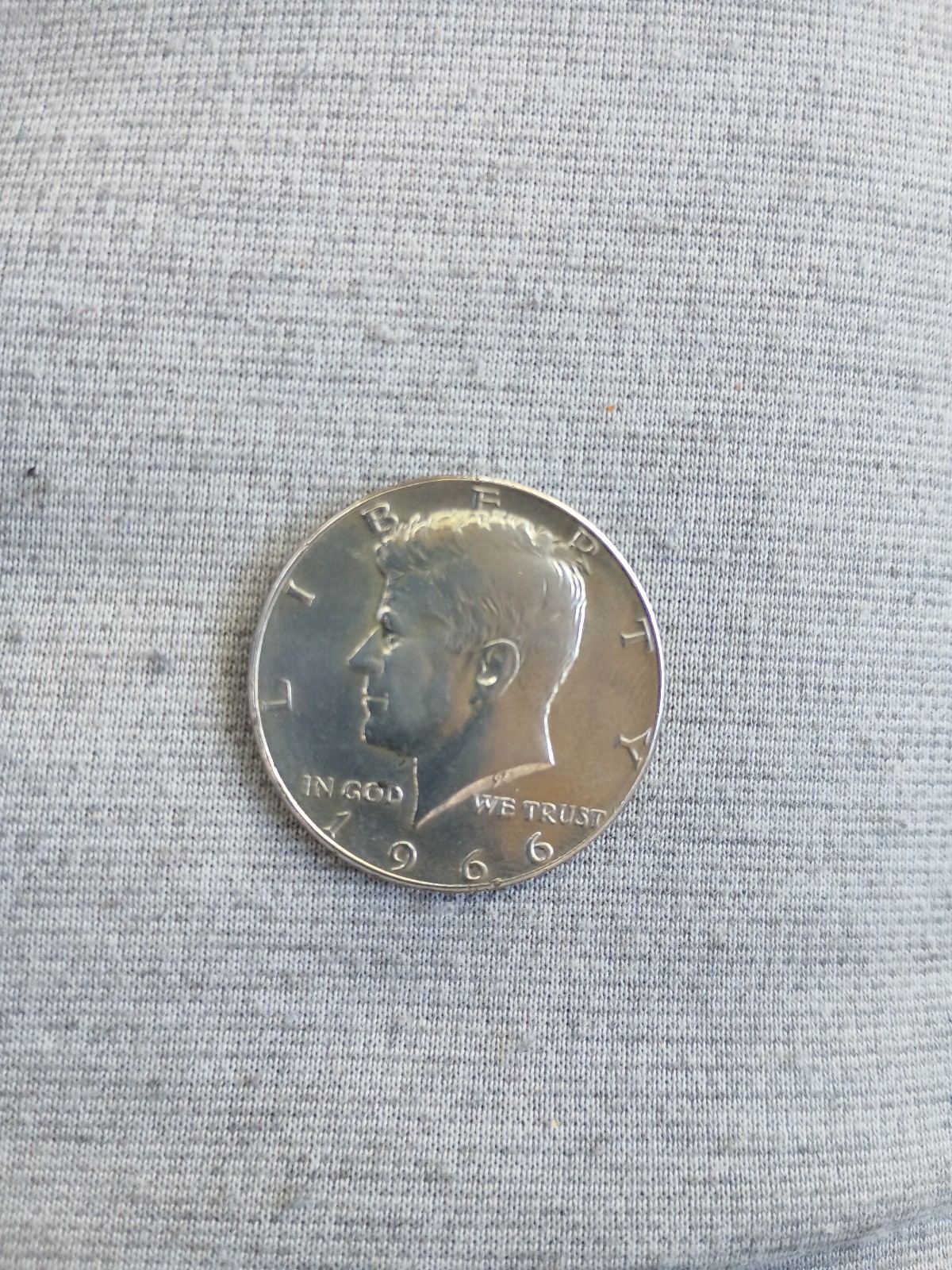 1966 president Kennedy's silver half dollar coin