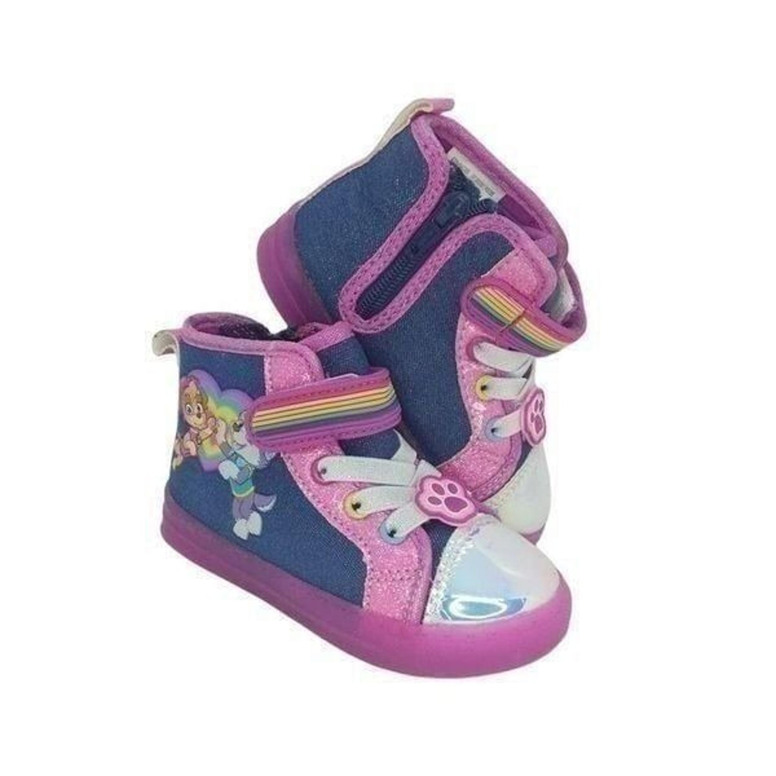 Nickelodeon Paw Patrol Toddle Girls Casual Sparkly Pink Hi Top Sneakers - sz. 7T