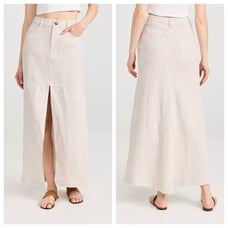Reformation Tazz Linen Maxi Skirt Size 2 in Oatmeal NWT