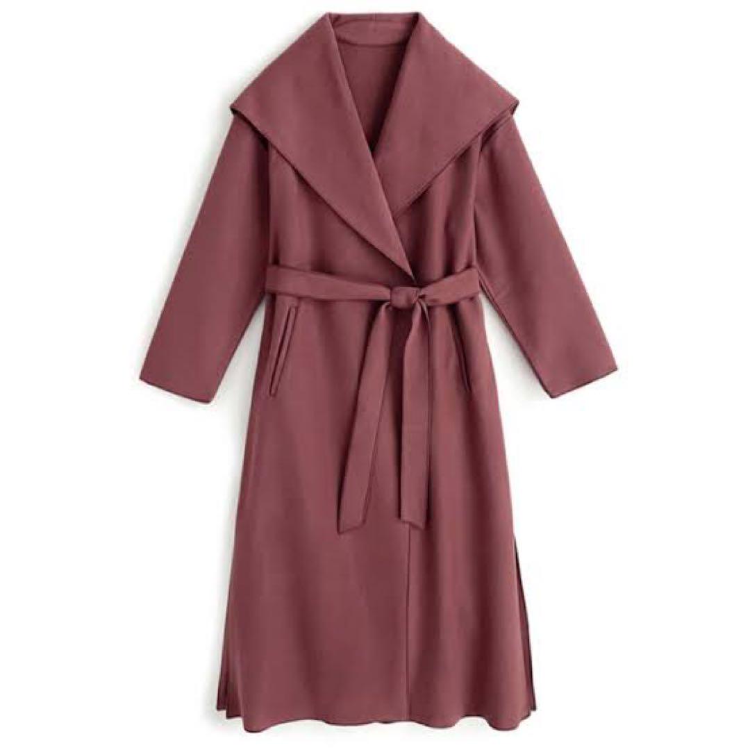 ## Grail Big Collar Coat with Ribbon Belt [ze679]