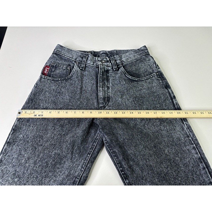 VTG Lee Tapered Stonewash Black Sz 30x30 (actual 28 Waist