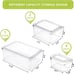 7 Pack Fridge Organizer Bins with Lids, 3 Sizes Clear Fridge Organizer