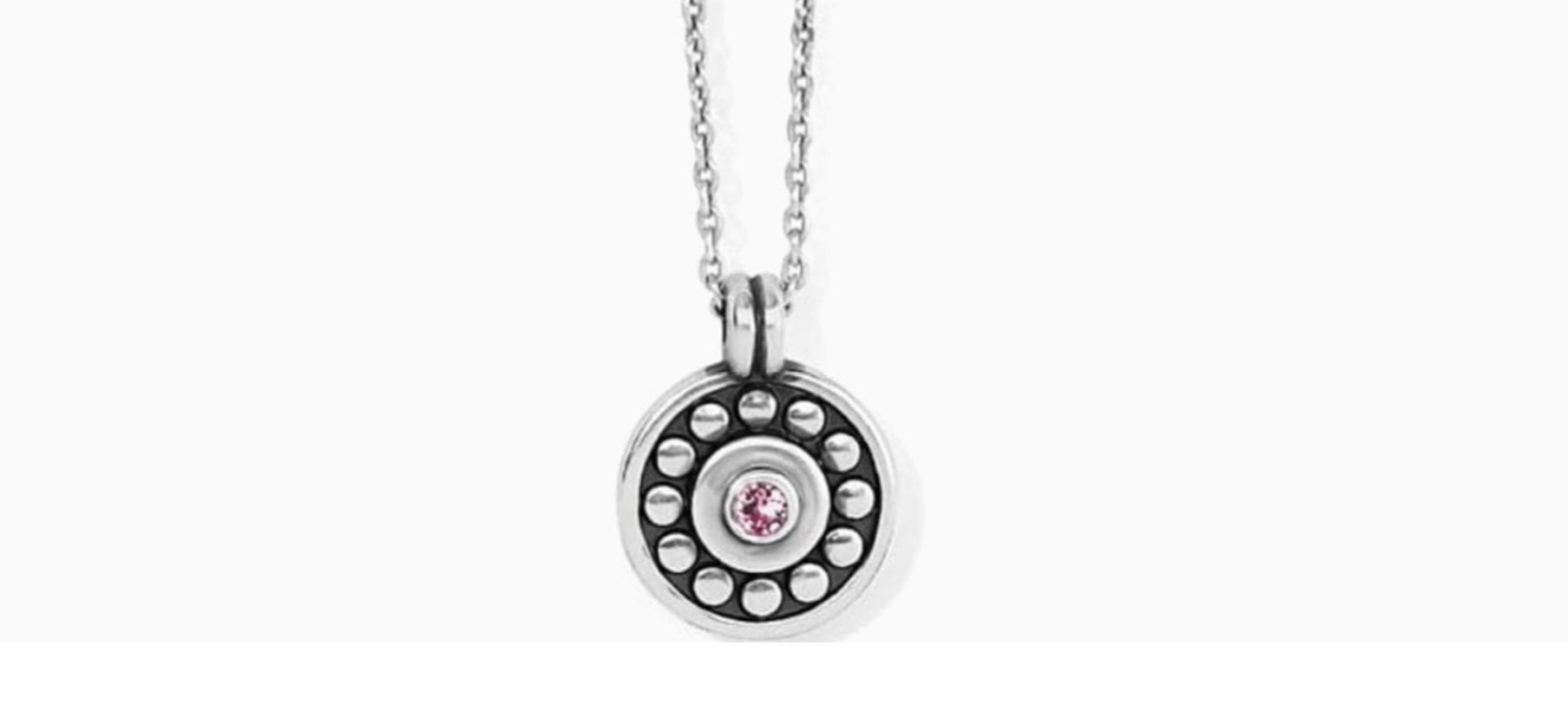 Brighton Collectibles Pebble dot birthstone necklace pink (October) NWT and box