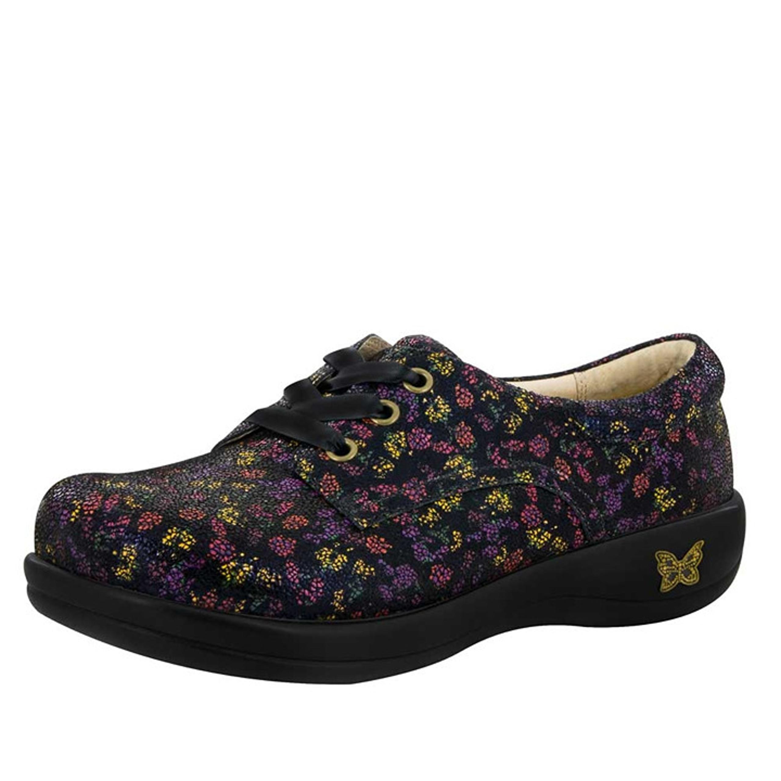 Alegria Kimi Pro Ditzy Doo Floral Leather Lace Up Oxford Shoes Arch Support EU37