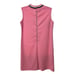 Vintage 60's Sleeveless Shift Dress Pink Striped Trim Neckline Polyester