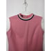 Vintage 60's Sleeveless Shift Dress Pink Striped Trim Neckline Polyester