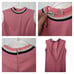 Vintage 60's Sleeveless Shift Dress Pink Striped Trim Neckline Polyester