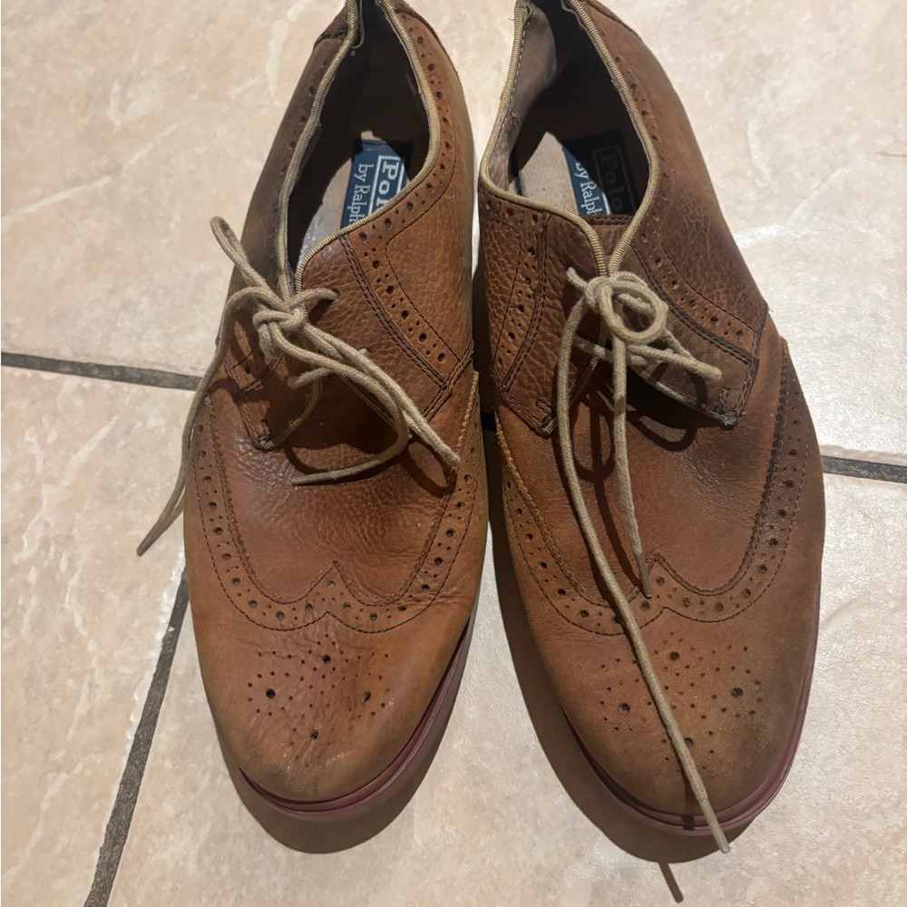 Brown Leather Men's Polo Shoes