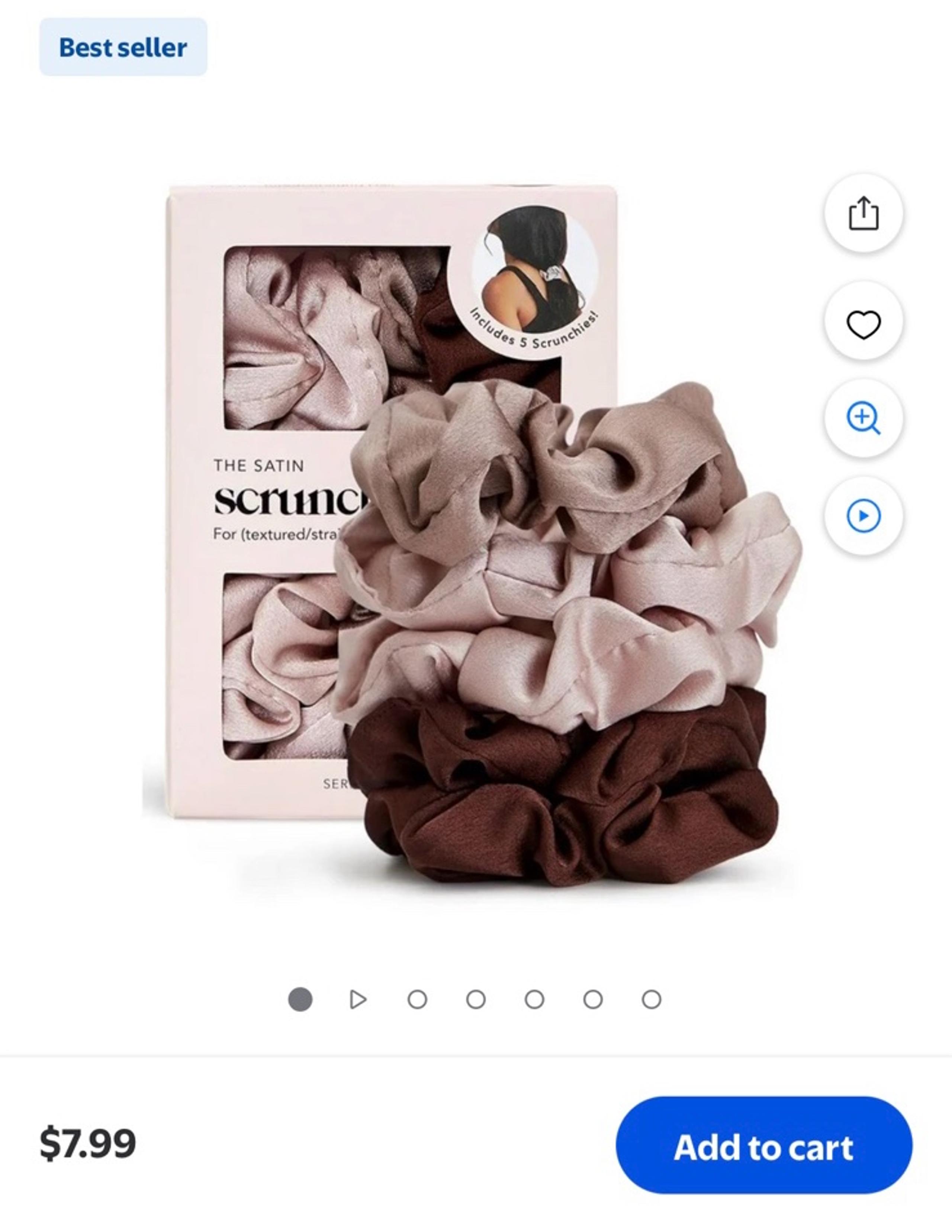 NEW! Kit•sch Satin Scrunchie 5 pack