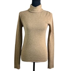 Club Monaco Women’s Cashmere Turtleneck Sweater in Camel Size Small Petite