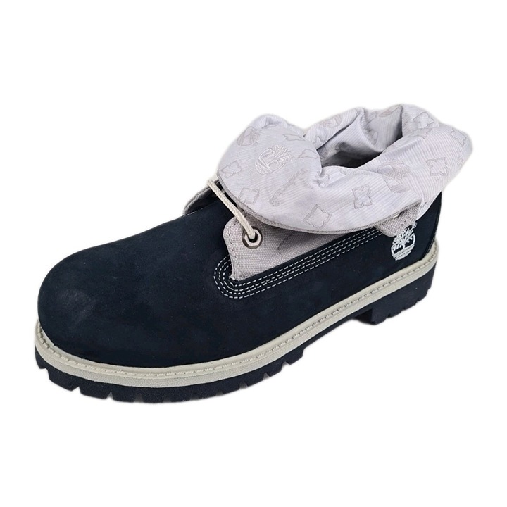 Timberland Script Roll Top Boots Little Kids Navy Leather Size 2