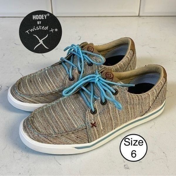 Twisted X Women’s Tan/Multi Hooey Loper Size 6, Worn Once