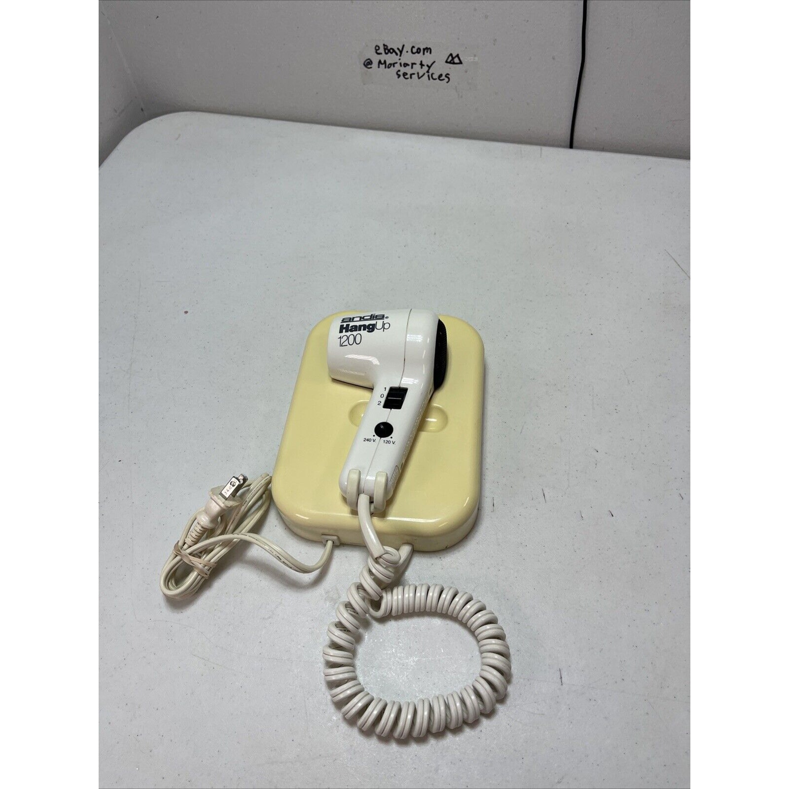 Andis - Hang-Up 1200 Wall Mount Hair Dryer - White Off White Model HD-1 Tested