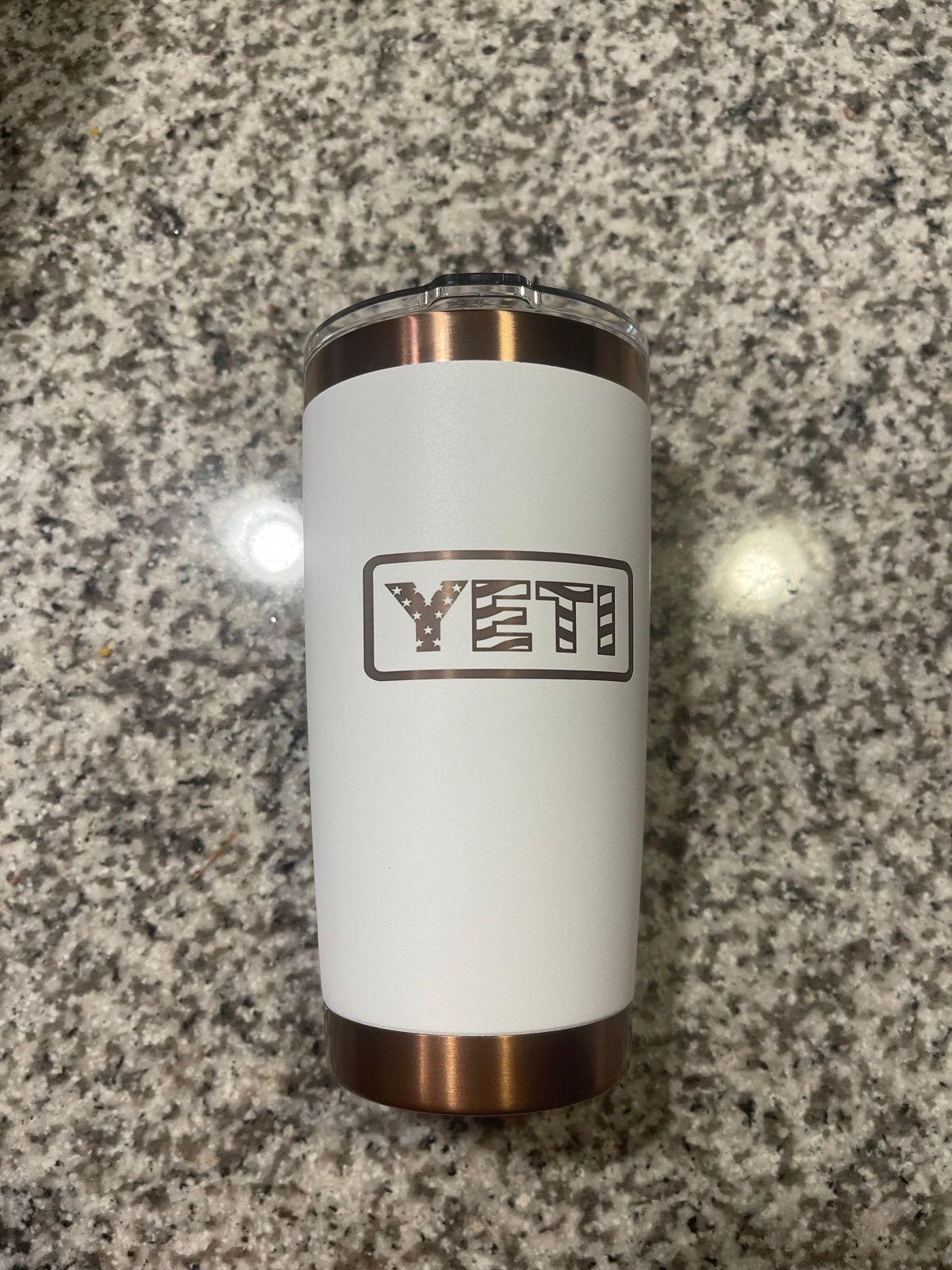 White yeti 20oz rambler tumbler Folds of Honor Limited edition