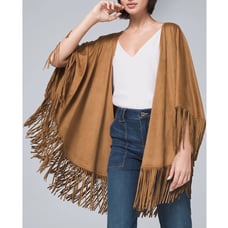 NWT WHBM fringe ruana wrap