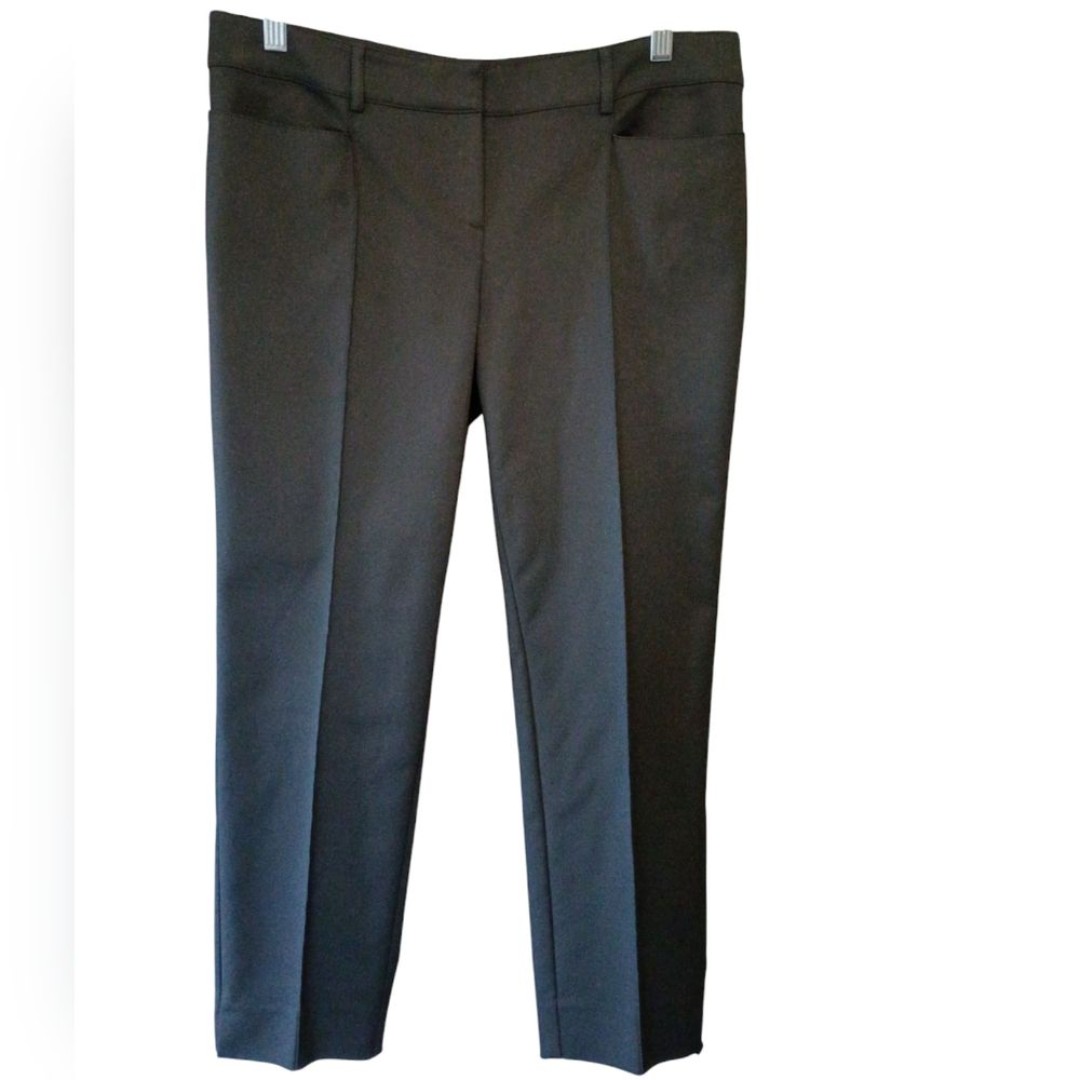 St. John Jennifer Split Ankle Pants Black Size 8 Caviar Collection Classic