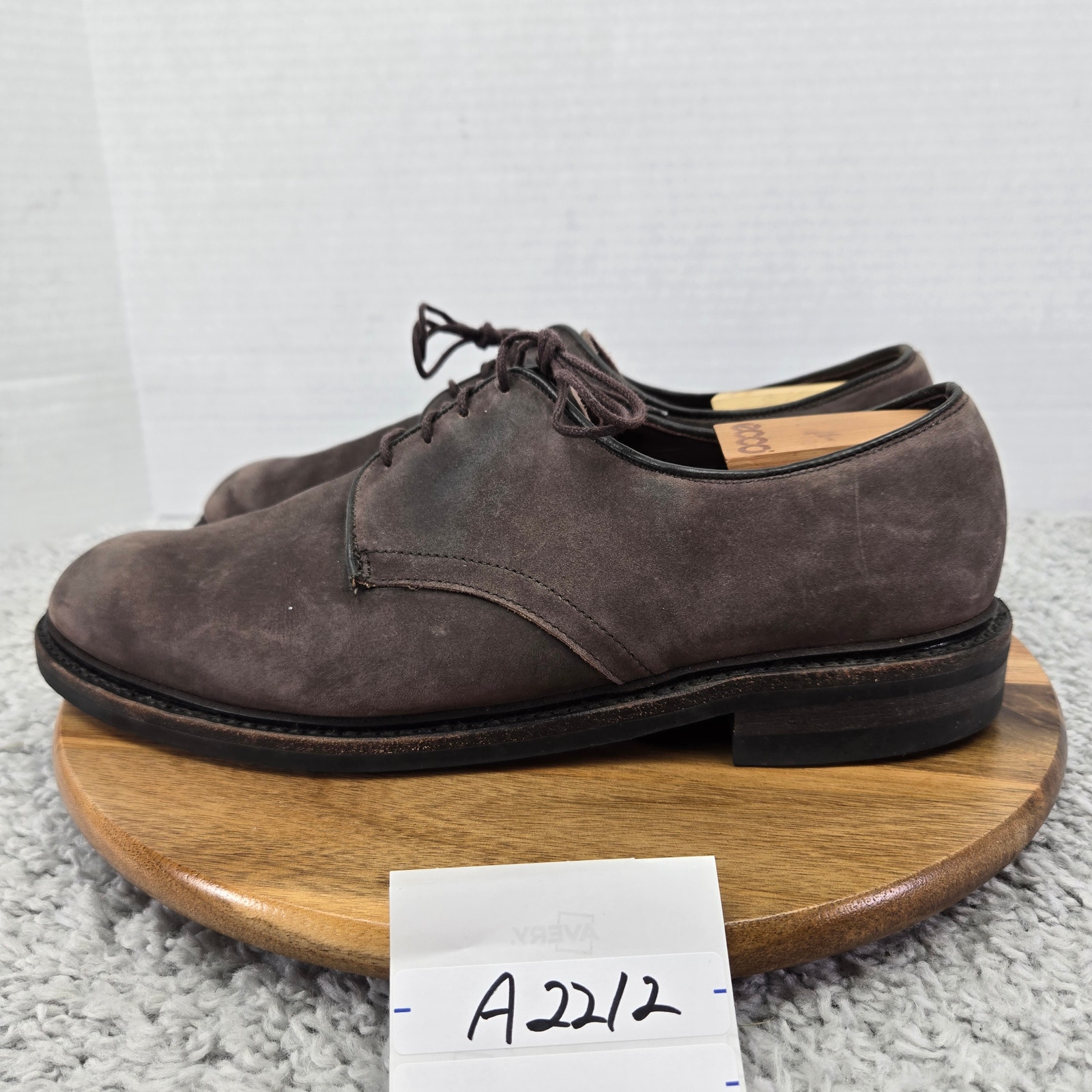 Allen Edmonds Surrey Taupe Brown Nubuck Weatherproof Comfort Derby Mens 10.5 EEE