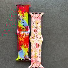 Only Band - 2 Pieces Printed band For Apple Watch Ultra 42/44/45/49mm Silicone