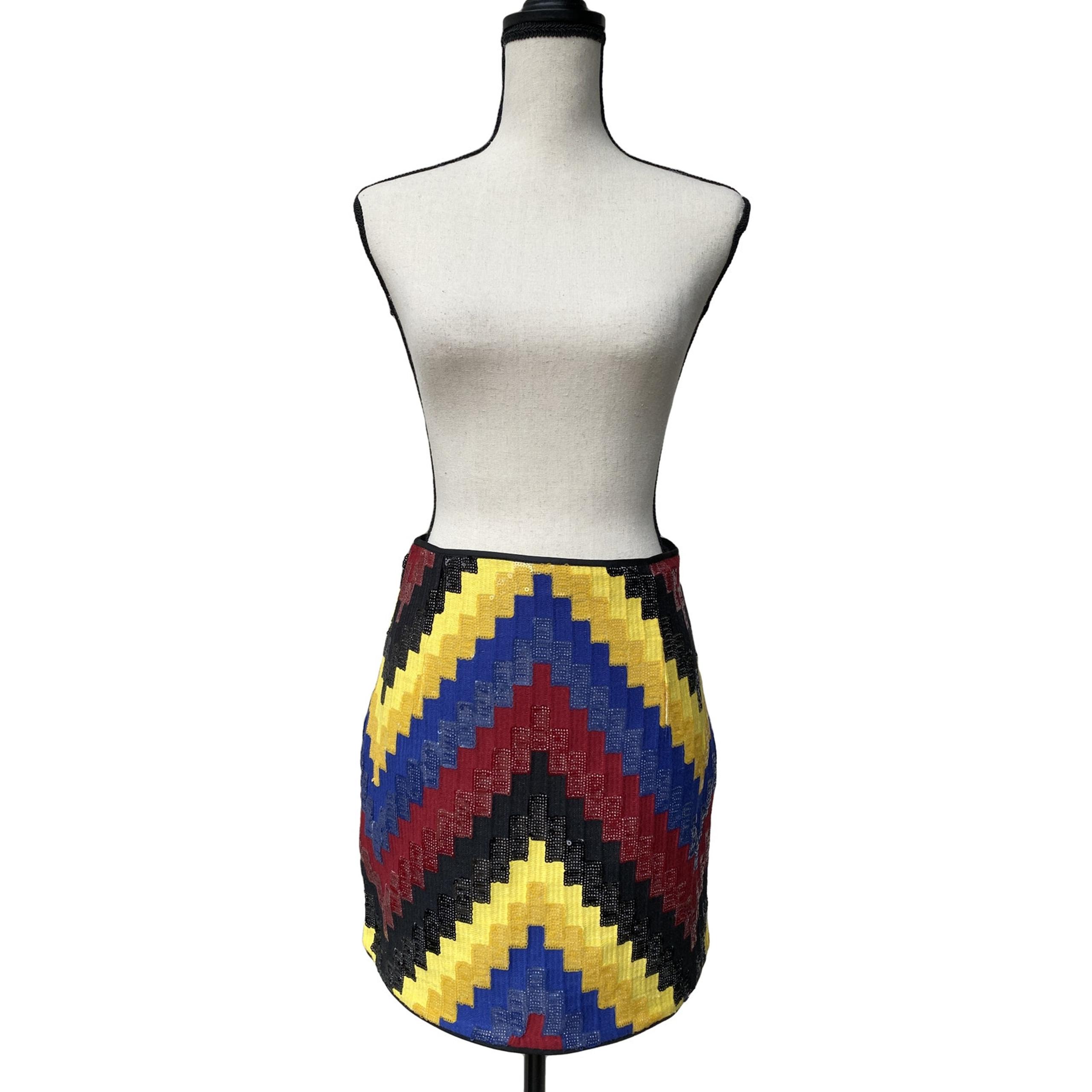 H&M Zigzag Sequin Mini Skirt Size 8
