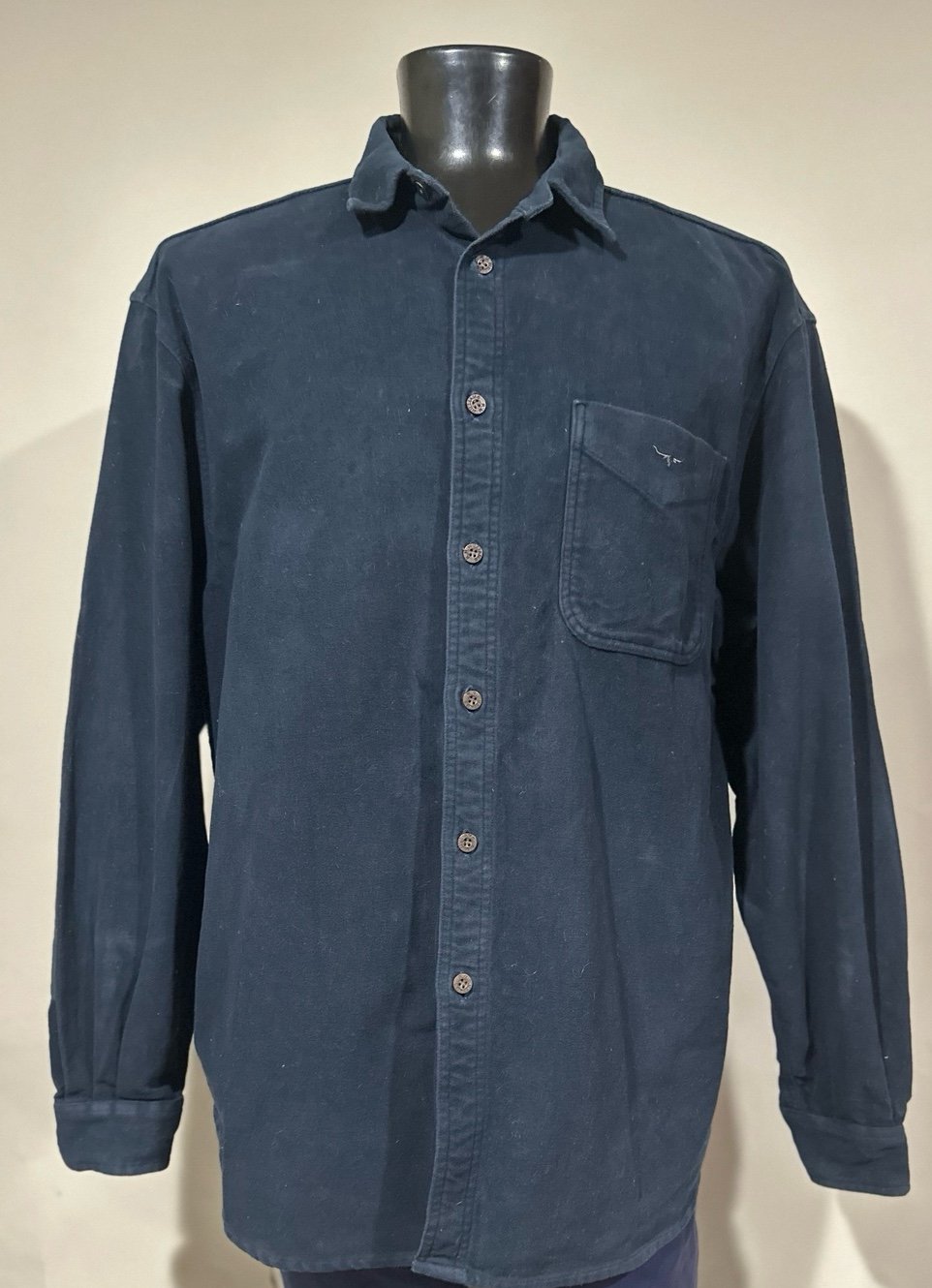 RM Williams Flannel Navy Blue Button Up Long Sleeve Shirt Mens XXL