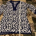STORYBOOK KNITS navy/white animal print sweater