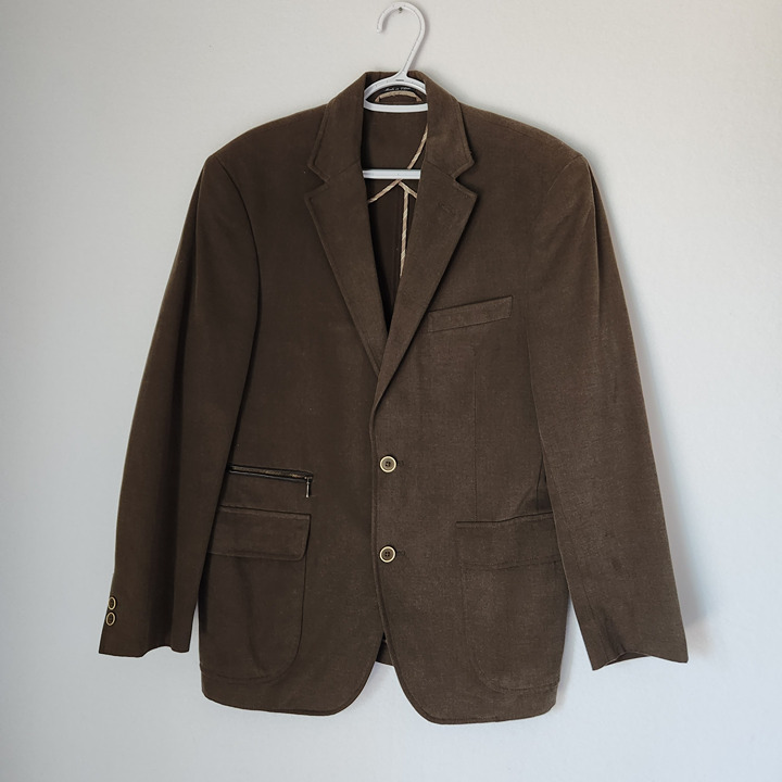 IBIZA Tessuit Sondrio Ravelli Twill Sport Coat Blazer Button Olive Green Sz.40R
