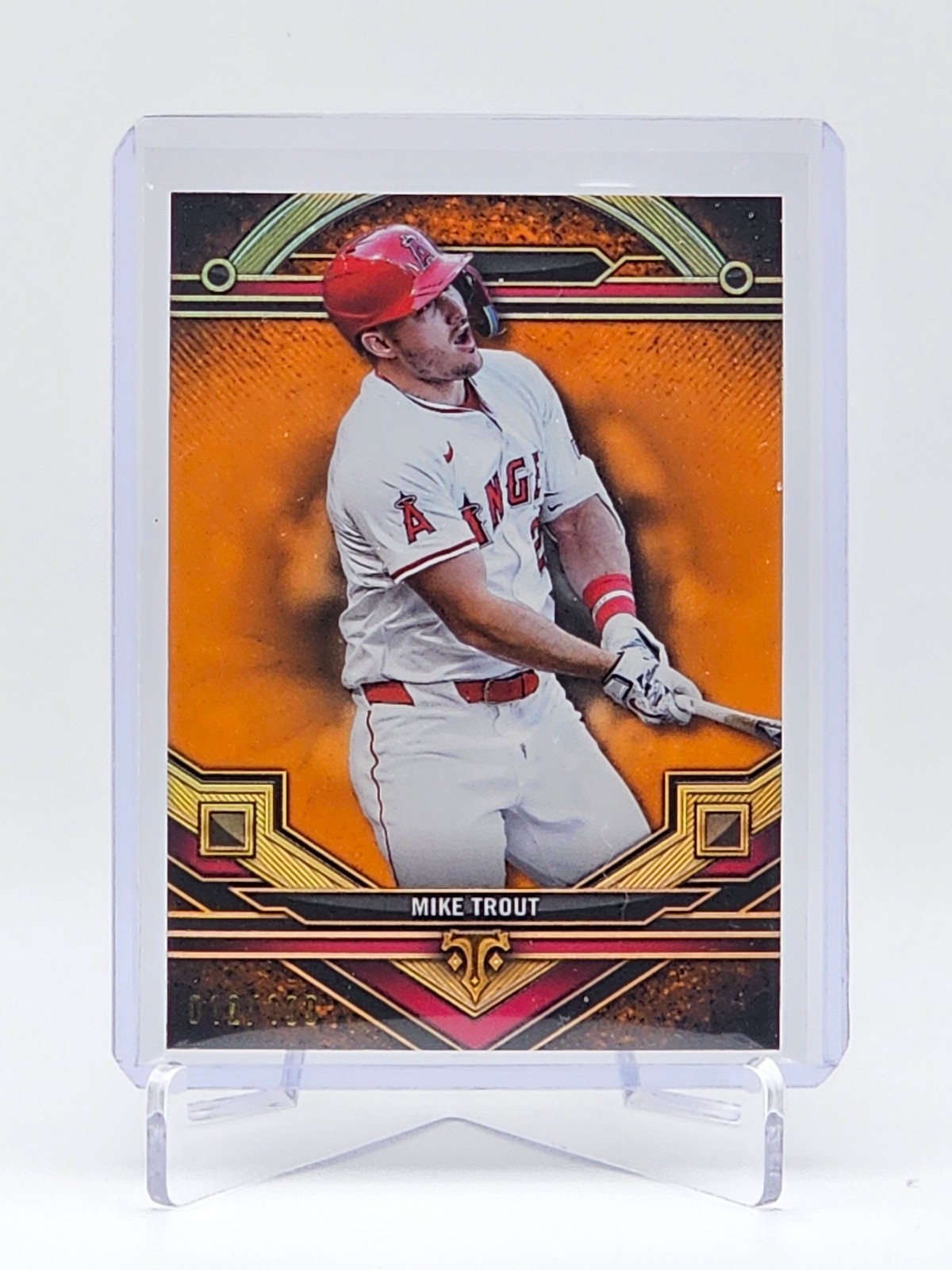 2024 Topps Triple Threads Mike Trout Orange Refractor 012/199 SP Angels