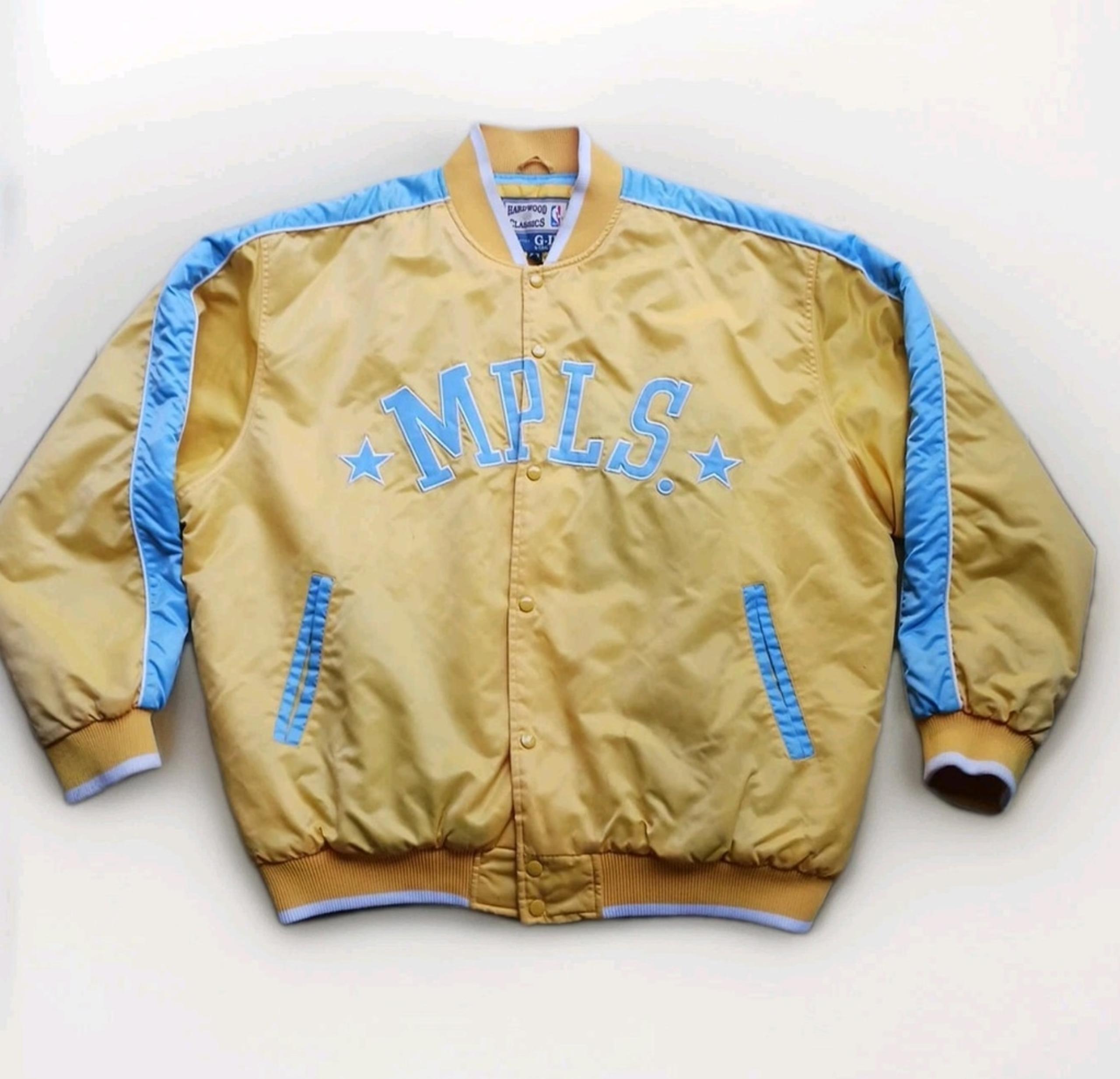 VTG MPLS Los Angeles Lakers Jacket Mens XL Hardwood Classics Satin NBA*