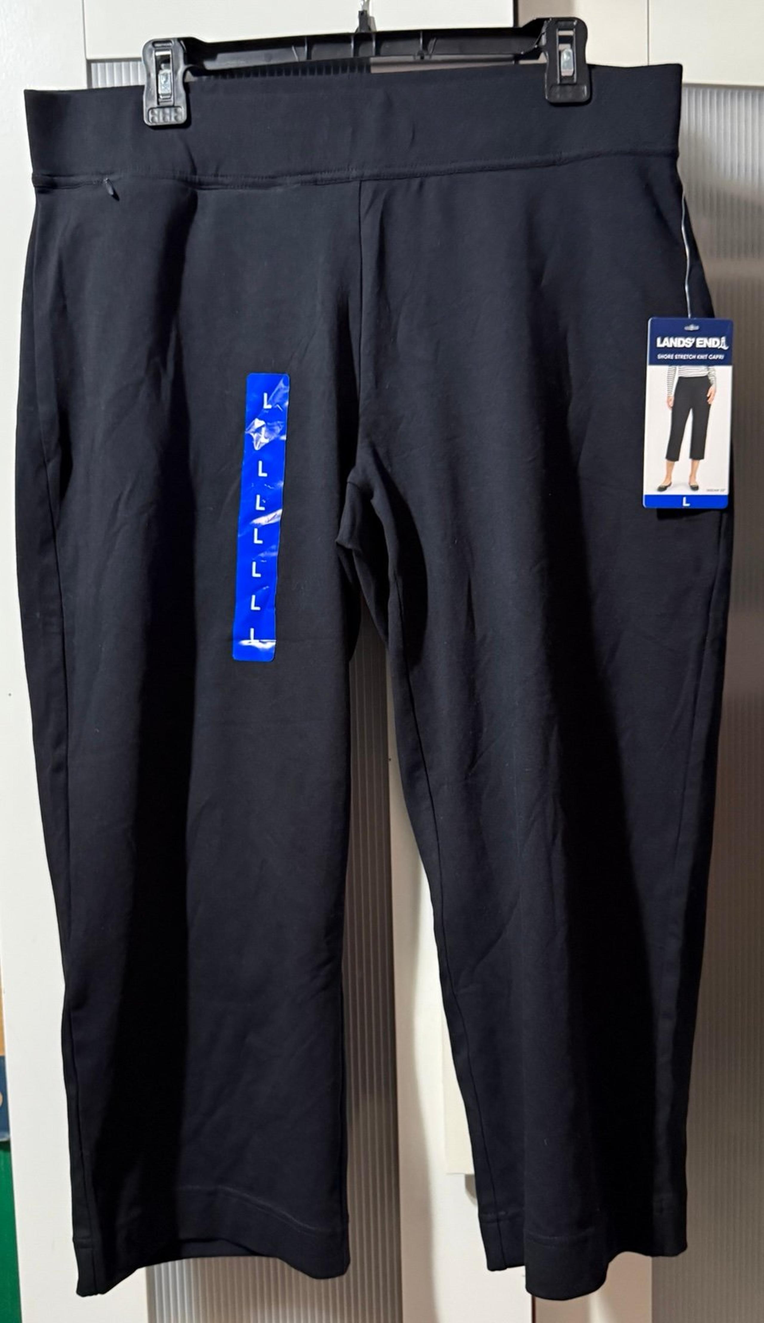 Lands End Shore Stretch Knit Capri (L)