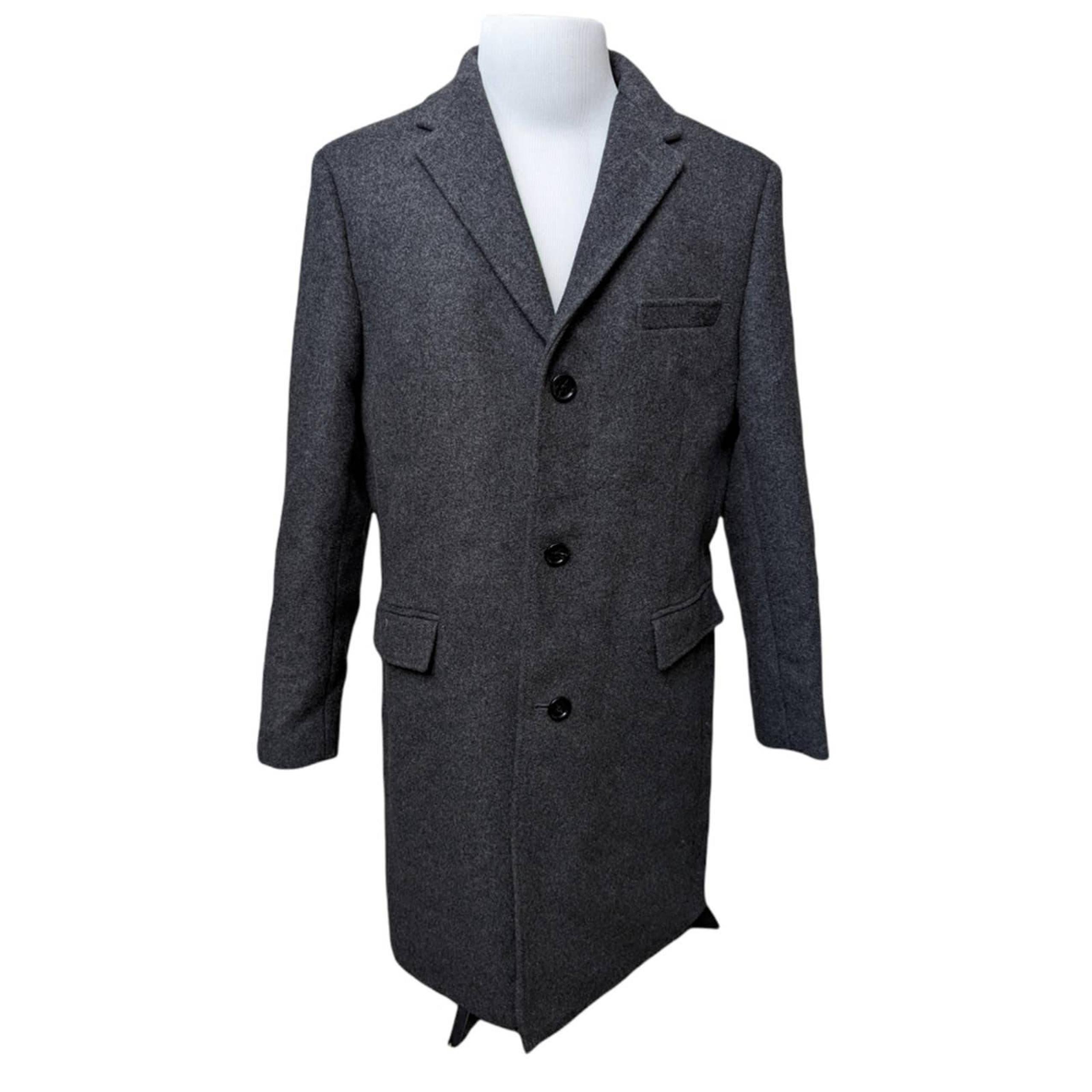 J. Crew Men's Gray Wool Single Breasted Everyday Top Coat Men's 44R