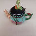 Floral Frog Sitting Dragonfly Teapot House of Hatten Peggy Fairfax