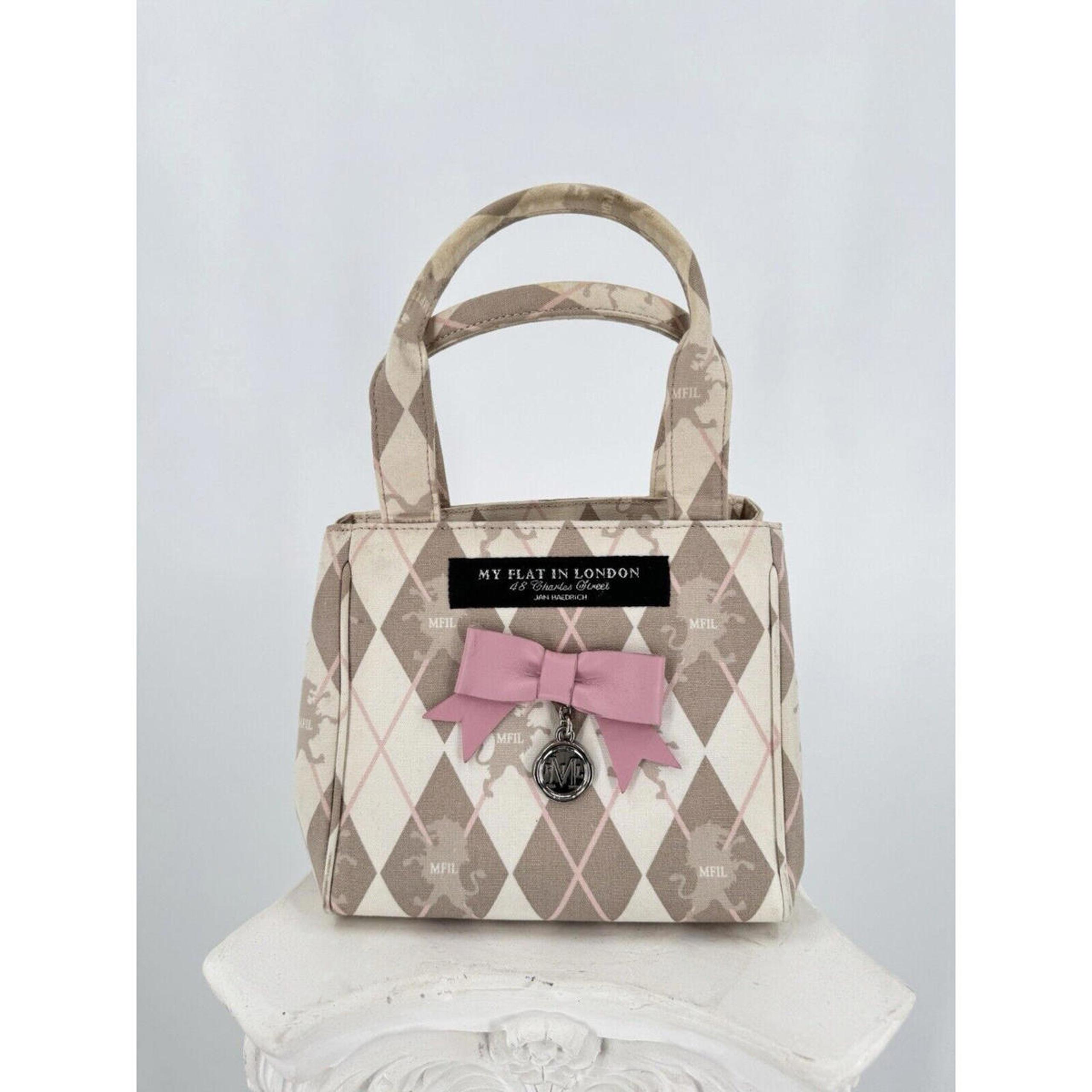 My Flat In London '48 Charles Street' Small Handbag Tan Tartan Plaid
