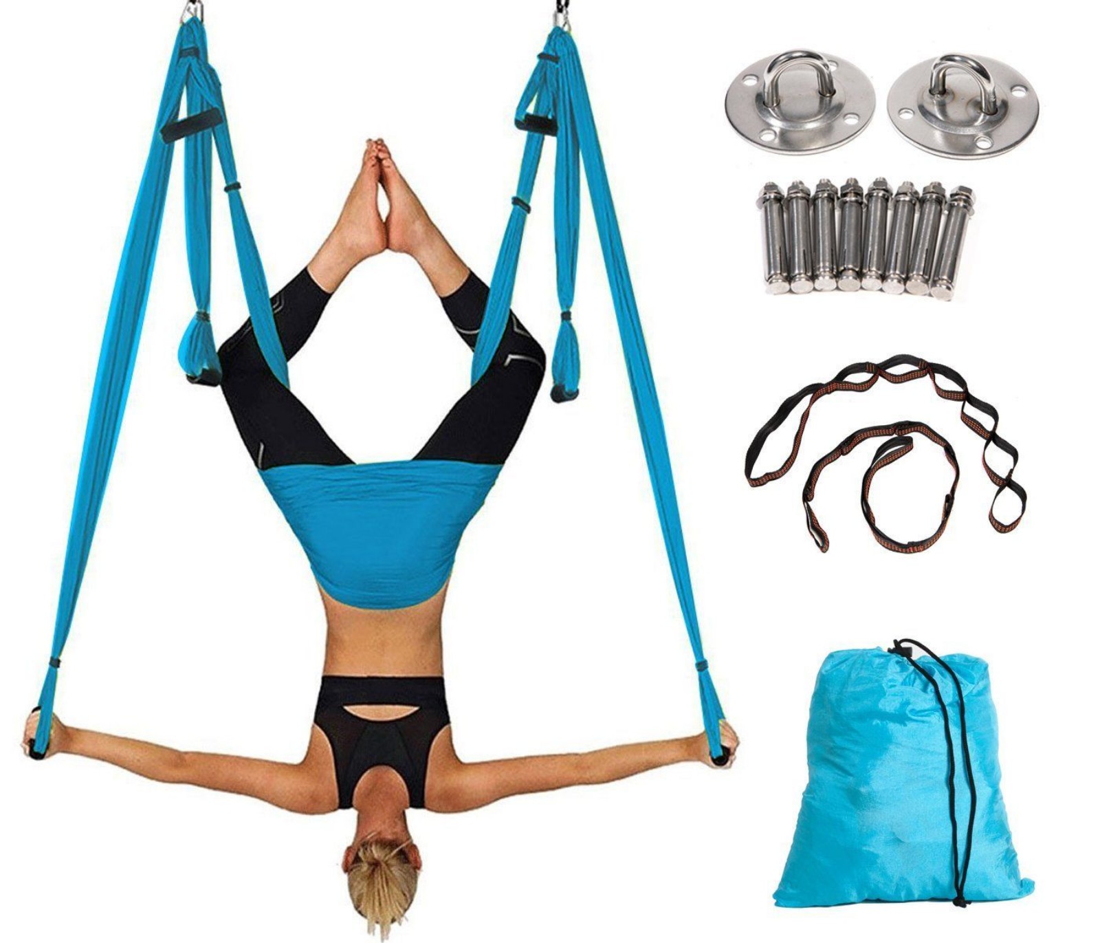 Aerial Yoga Swing Sling Strong Yoga Hammock Kit Set Trapeze Inversion Equipment