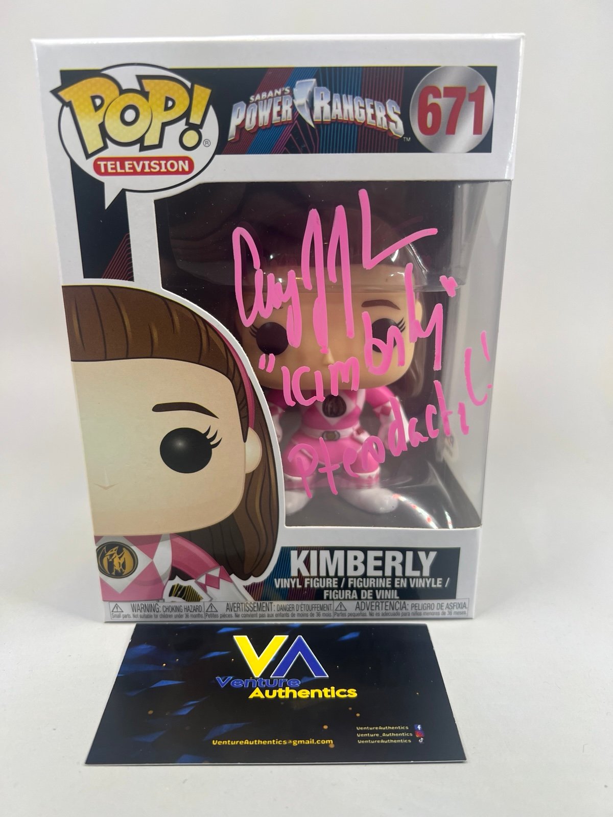 Amy Jo Johnson Signed Kimberly Pink Power Rangers Funko Pop w/ QUOTE + PSA COA