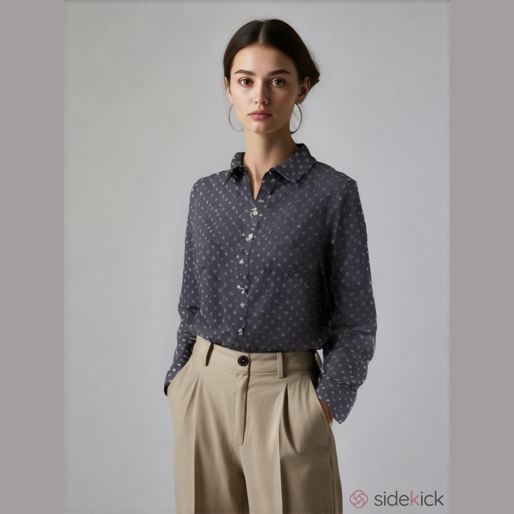 Birds of Paradis by Trovata Blue Polka Dot Button Down Shirt - Medium