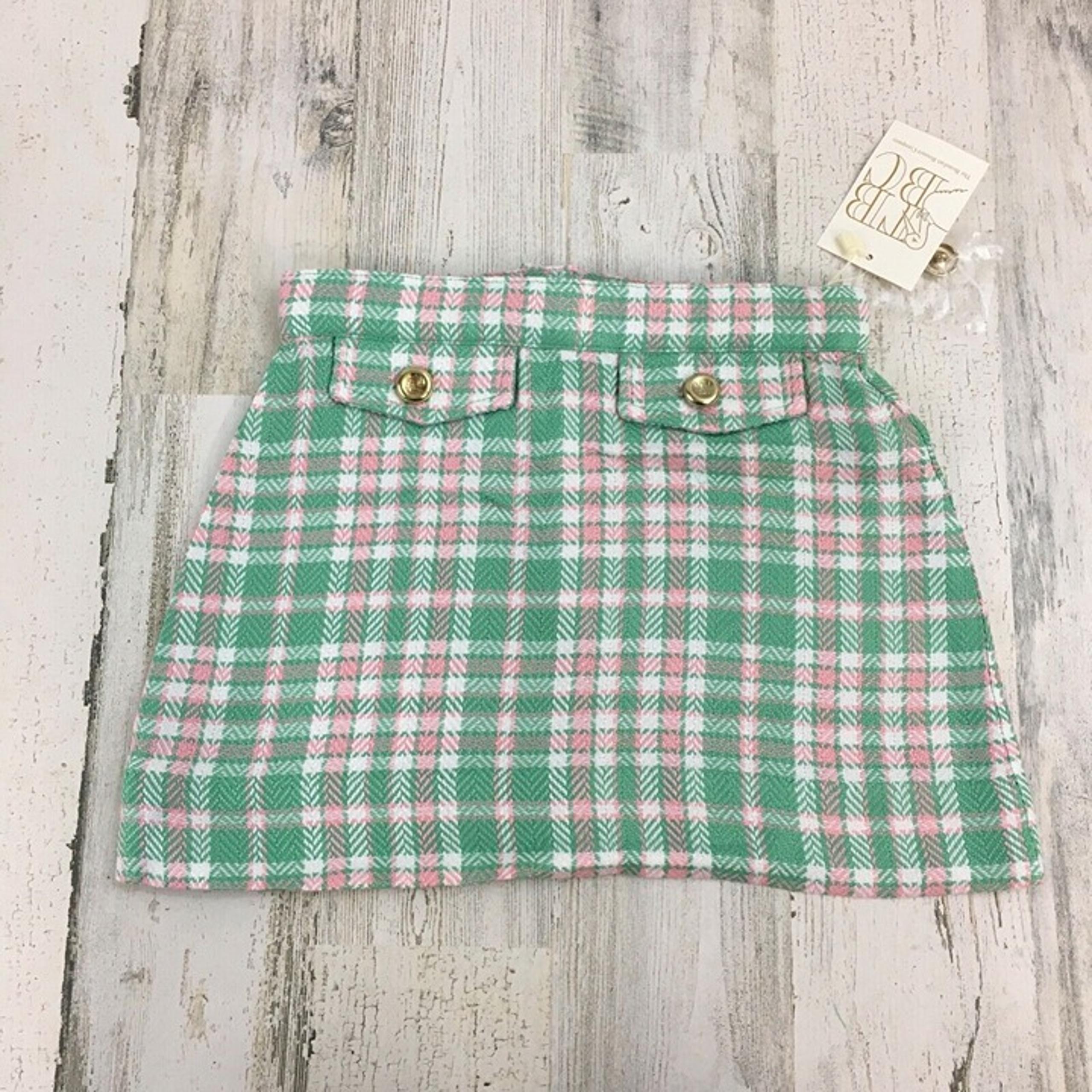 Beaufort Bonnet Company Perrin Pocket Skirt Putney Plaid Pink Green Girls 5 NWT