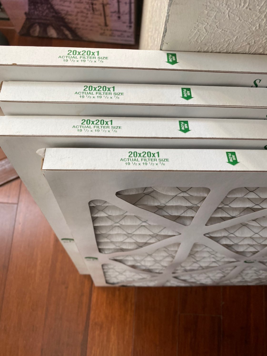 4 New Home Air Filters size: 20x20x1