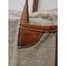 Vintage BREE Natural Leather And Raw Linen Bag, made in Germany