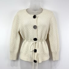 The Limited Cardigan Womens M Cream VTG Y2K Wool Blend Knit Cottagecore Pilgrim