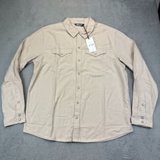 NWT STIO MENS SLIPSTONE MIDWEIGHT FLANNEL CANVAS SHIRT TAN SIZE XL