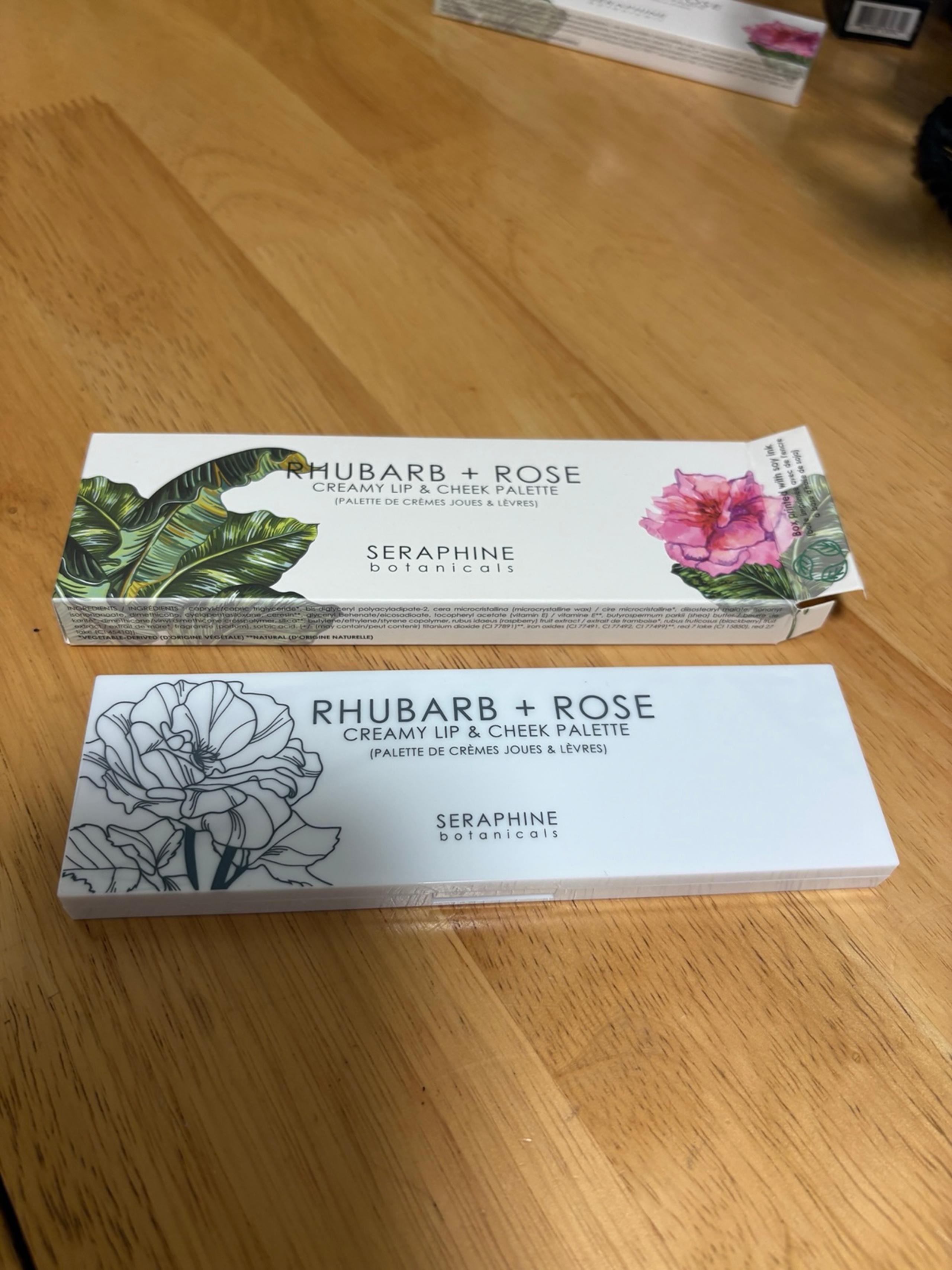 Seraphine Botanicals ~ Rhubarb + Rose Creamy Lip & Cheek Palette AUTHENTIC BNIB