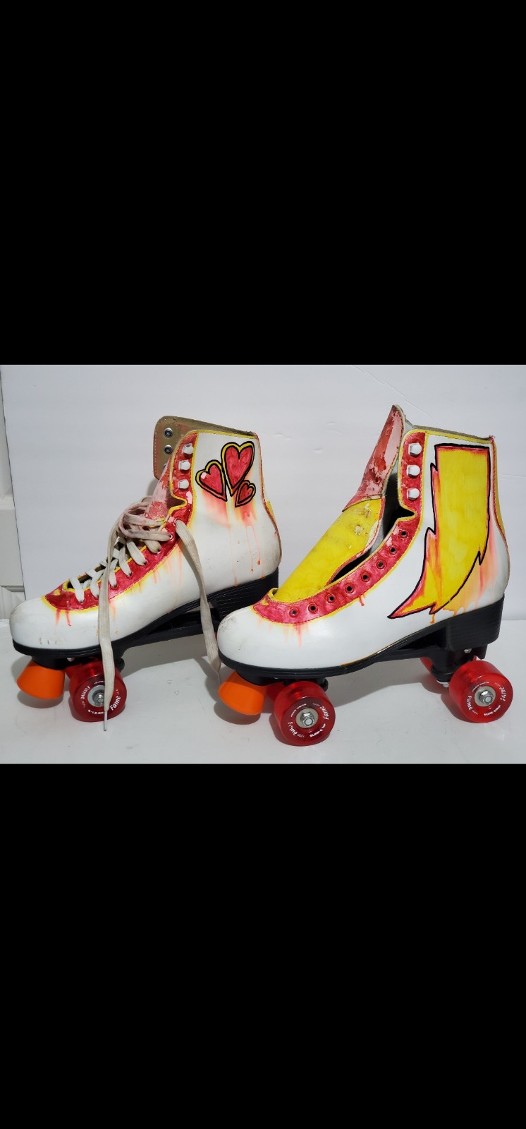 Roces Leather Roller Skates Size 11 Lace Up 2003 Custom Paint + Bag